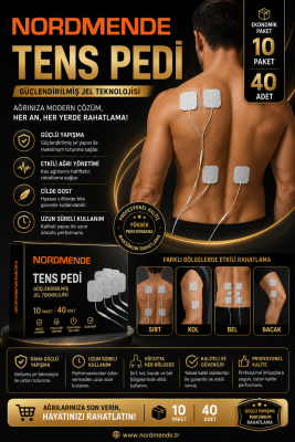10 Paket 40 Adet Nordmende TENS Pedi 5×5 cm Kablolu Elektrot Ped – Yumuşak ve Esnek Medikal Ped